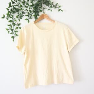 Everlane Women's Butter Yellow Organic Cotton Short Sleeve Crewneck Tee Shirt M